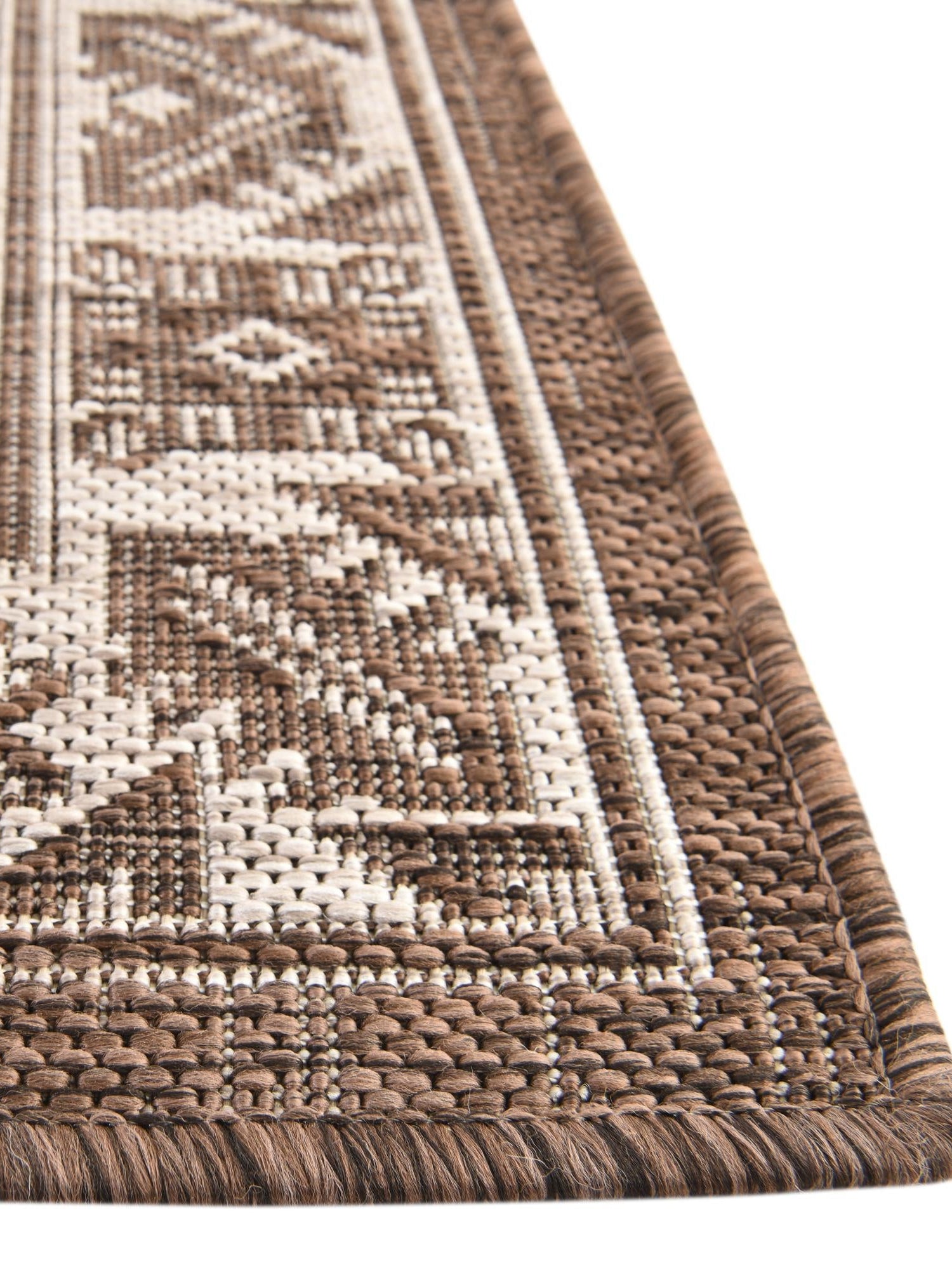 Brown 13' 1 x 13' 1 Outdoor Aztec Square Area Rug Weather Resistant for Patio, Deck, Terrace, Balcony, Porch 100% Polypropylene Traditional Carpet Mat for Sale at Rug Engine