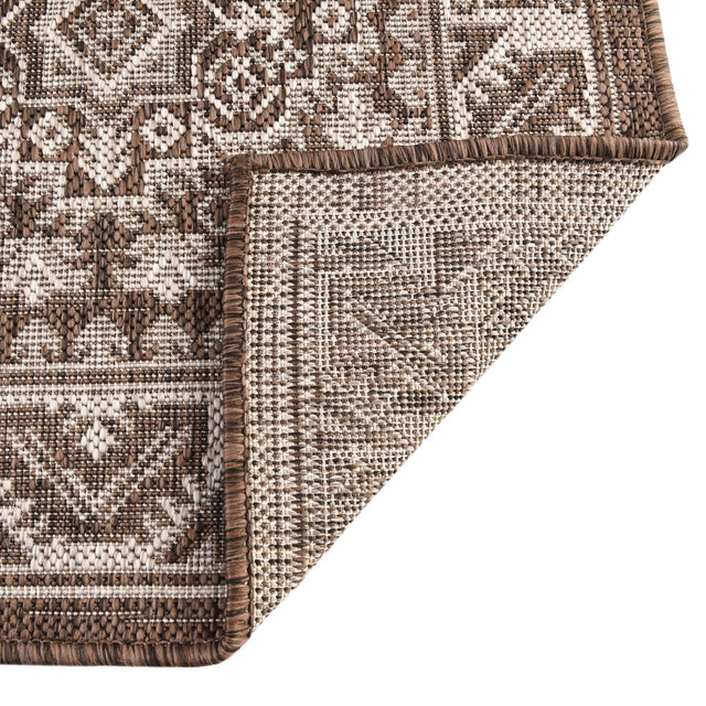 Brown 5' 3 x 5' 3 Outdoor Aztec Square Area Rug Weather Resistant for Patio, Deck, Terrace, Balcony, Porch 100% Polypropylene Traditional Carpet Mat for Sale at Rug Engine