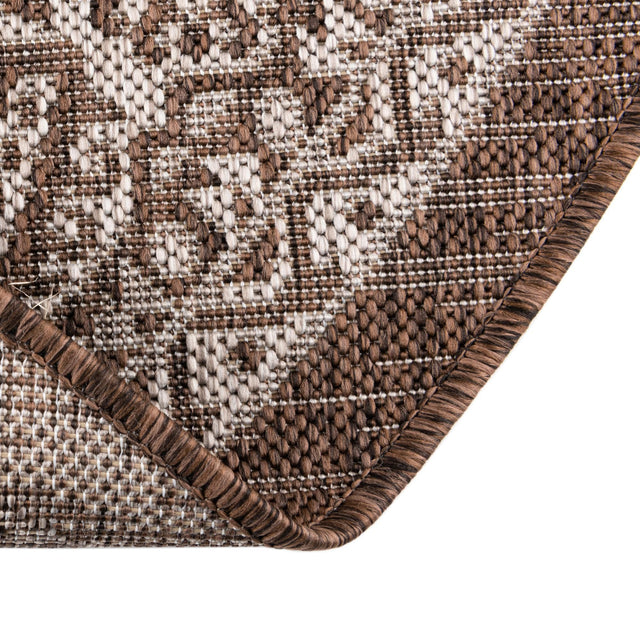 Brown 7' 10 x 10' Outdoor Aztec Oval Area Rug Weather Resistant for Patio, Deck, Terrace, Balcony, Porch 100% Polypropylene Traditional Carpet Mat for Sale at Rug Engine