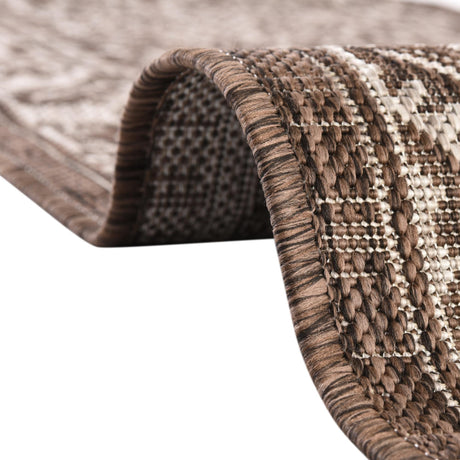 Brown 5' 3 x 5' 3 Outdoor Aztec Octagon Area Rug Weather Resistant for Patio, Deck, Terrace, Balcony, Porch 100% Polypropylene Traditional Carpet Mat for Sale at Rug Engine
