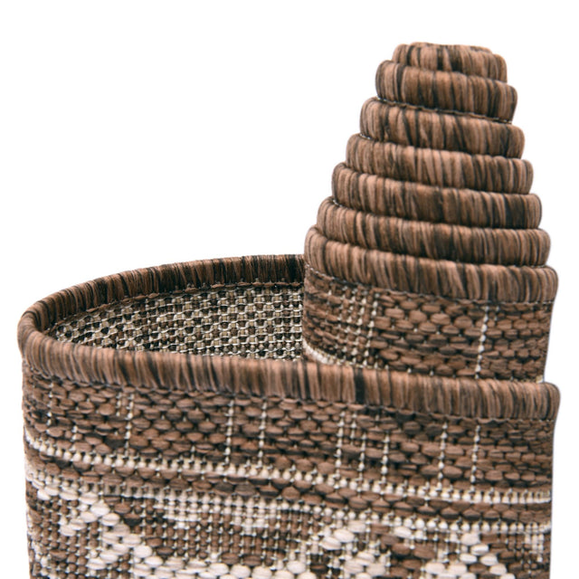 Brown 5' 3 x 5' 3 Outdoor Aztec Octagon Area Rug Weather Resistant for Patio, Deck, Terrace, Balcony, Porch 100% Polypropylene Traditional Carpet Mat for Sale at Rug Engine