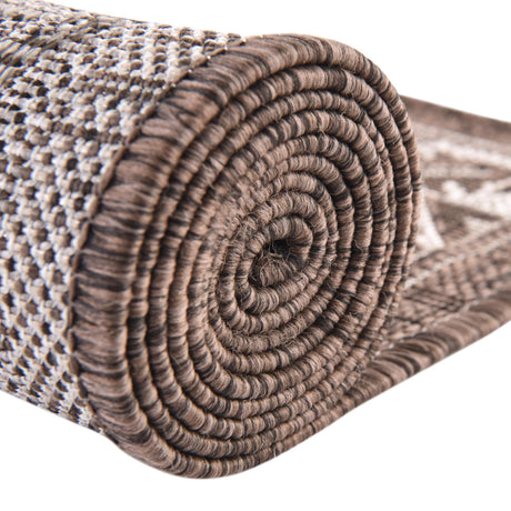 Brown 5' 3 x 5' 3 Outdoor Aztec Octagon Area Rug Weather Resistant for Patio, Deck, Terrace, Balcony, Porch 100% Polypropylene Traditional Carpet Mat for Sale at Rug Engine