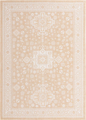 Natural 10' x 14' 1 Outdoor Aztec Rectangle Area Rug Weather Resistant for Patio, Deck, Terrace, Balcony, Porch 100% Polypropylene Traditional Carpet Mat for Sale at Rug Engine