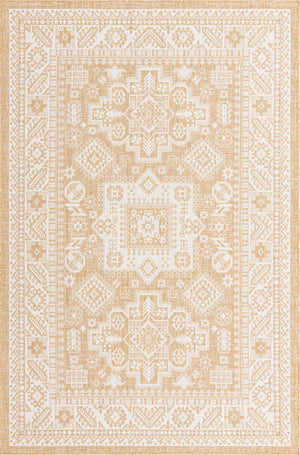 Natural 6' 1 x 9' Outdoor Aztec Rectangle Area Rug Weather Resistant for Patio, Deck, Terrace, Balcony, Porch 100% Polypropylene Traditional Carpet Mat for Sale at Rug Engine