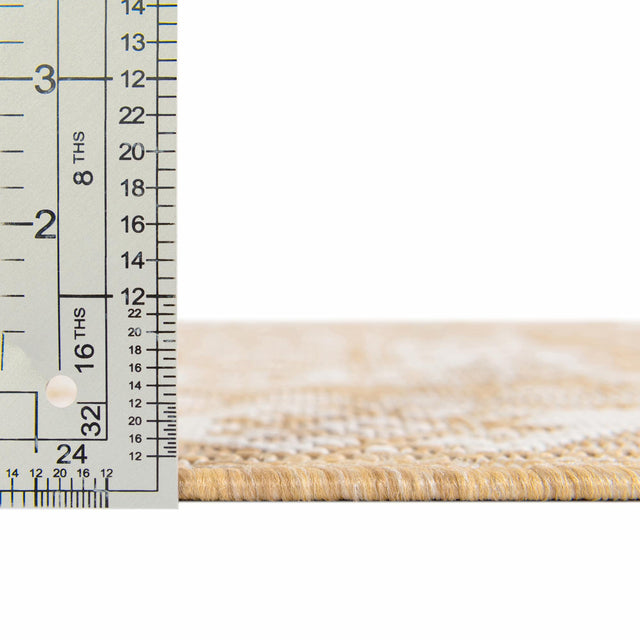 Natural 10' x 14' 1 Outdoor Aztec Rectangle Area Rug Weather Resistant for Patio, Deck, Terrace, Balcony, Porch 100% Polypropylene Traditional Carpet Mat for Sale at Rug Engine