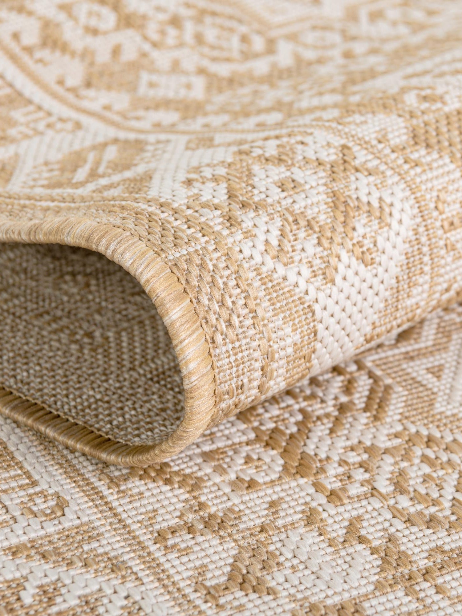 Natural 10' x 14' 1 Outdoor Aztec Rectangle Area Rug Weather Resistant for Patio, Deck, Terrace, Balcony, Porch 100% Polypropylene Traditional Carpet Mat for Sale at Rug Engine