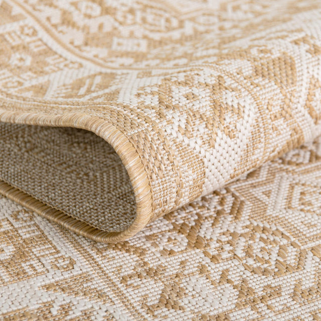 Natural 10' x 14' 1 Outdoor Aztec Rectangle Area Rug Weather Resistant for Patio, Deck, Terrace, Balcony, Porch 100% Polypropylene Traditional Carpet Mat for Sale at Rug Engine