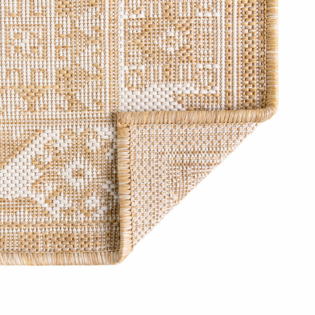 Natural 10' x 14' 1 Outdoor Aztec Rectangle Area Rug Weather Resistant for Patio, Deck, Terrace, Balcony, Porch 100% Polypropylene Traditional Carpet Mat for Sale at Rug Engine
