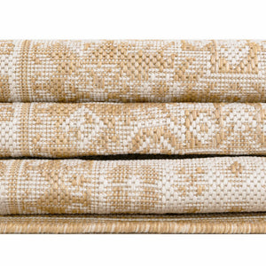 Natural 7' 10 x 11' Outdoor Aztec Rectangle Area Rug Weather Resistant for Patio, Deck, Terrace, Balcony, Porch 100% Polypropylene Traditional Carpet Mat for Sale at Rug Engine