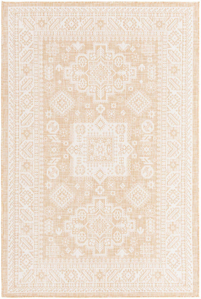 Natural 5' 3 x 8' Outdoor Aztec Rectangle Area Rug Weather Resistant for Patio, Deck, Terrace, Balcony, Porch 100% Polypropylene Traditional Carpet Mat for Sale at Rug Engine