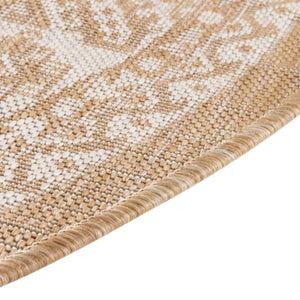Natural 3' 1 x 3' 1 Outdoor Aztec Round Area Rug Weather Resistant for Patio, Deck, Terrace, Balcony, Porch 100% Polypropylene Traditional Carpet Mat for Sale at Rug Engine