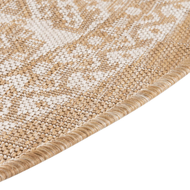 Natural 3' 1 x 3' 1 Outdoor Aztec Round Area Rug Weather Resistant for Patio, Deck, Terrace, Balcony, Porch 100% Polypropylene Traditional Carpet Mat for Sale at Rug Engine