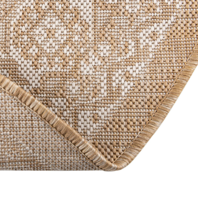 Natural 7' 10 x 7' 10 Outdoor Aztec Round Area Rug Weather Resistant for Patio, Deck, Terrace, Balcony, Porch 100% Polypropylene Traditional Carpet Mat for Sale at Rug Engine