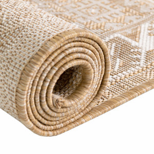 Natural 4' 1 x 4' 1 Outdoor Aztec Round Area Rug Weather Resistant for Patio, Deck, Terrace, Balcony, Porch 100% Polypropylene Traditional Carpet Mat for Sale at Rug Engine