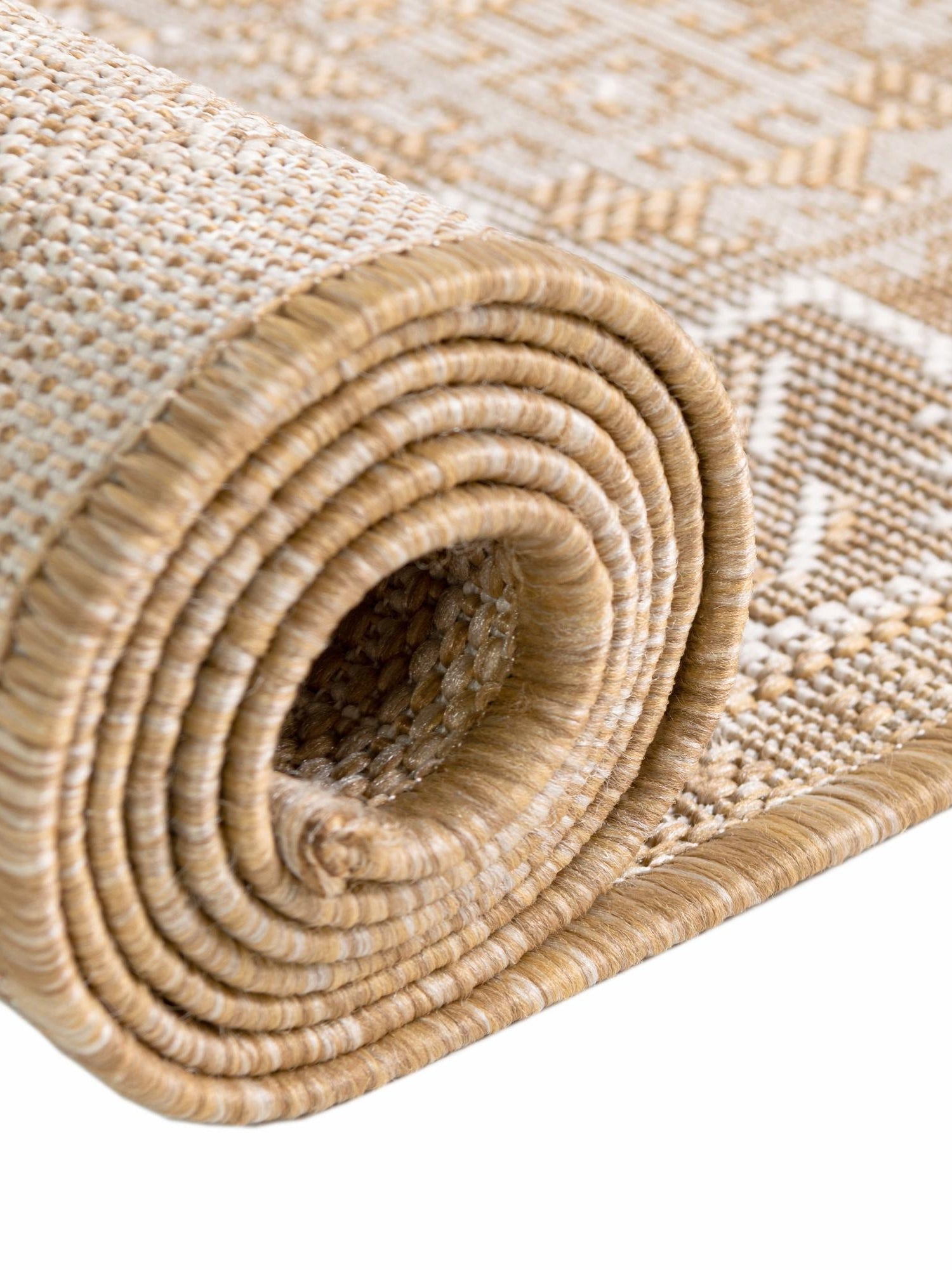 Natural 3' 1 x 3' 1 Outdoor Aztec Round Area Rug Weather Resistant for Patio, Deck, Terrace, Balcony, Porch 100% Polypropylene Traditional Carpet Mat for Sale at Rug Engine