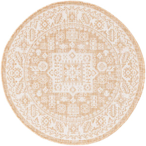Natural 3' 1 x 3' 1 Outdoor Aztec Round Area Rug Weather Resistant for Patio, Deck, Terrace, Balcony, Porch 100% Polypropylene Traditional Carpet Mat for Sale at Rug Engine
