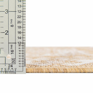 Natural 5' 3 x 5' 3 Outdoor Aztec Octagon Area Rug Weather Resistant for Patio, Deck, Terrace, Balcony, Porch 100% Polypropylene Traditional Carpet Mat for Sale at Rug Engine