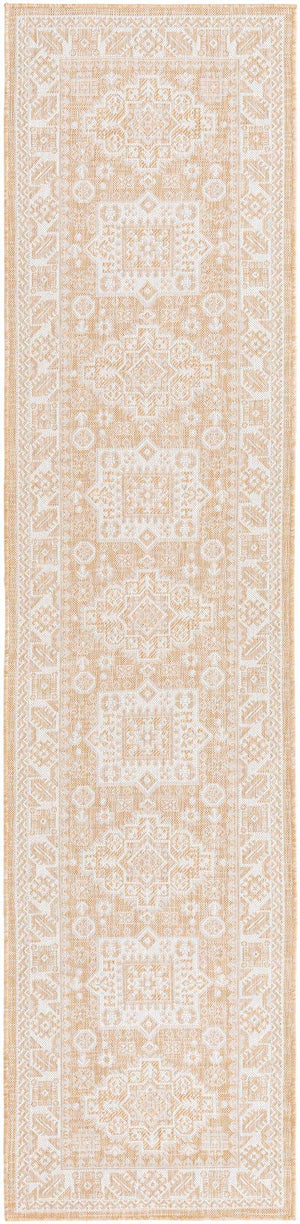 Natural 2' 7 x 12' Outdoor Aztec Runner Area Rug Weather Resistant for Patio, Deck, Terrace, Balcony, Porch 100% Polypropylene Traditional Carpet Mat for Sale at Rug Engine