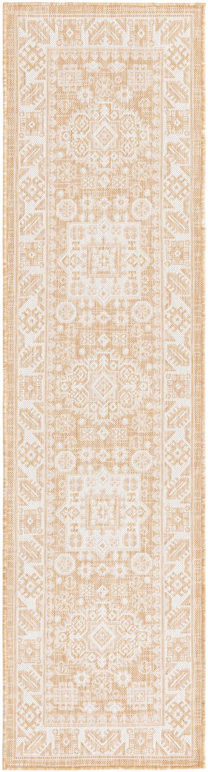 Natural 2' x 8' Outdoor Aztec Runner Area Rug Weather Resistant for Patio, Deck, Terrace, Balcony, Porch 100% Polypropylene Traditional Carpet Mat for Sale at Rug Engine