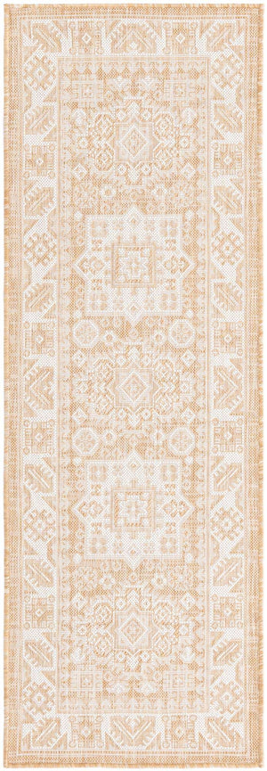 Natural 2' x 6' 1 Outdoor Aztec Runner Area Rug Weather Resistant for Patio, Deck, Terrace, Balcony, Porch 100% Polypropylene Traditional Carpet Mat for Sale at Rug Engine
