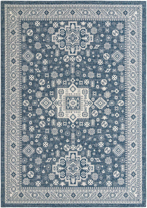 Blue 10' x 14' 1 Outdoor Aztec Rectangle Area Rug Weather Resistant for Patio, Deck, Terrace, Balcony, Porch 100% Polypropylene Traditional Carpet Mat for Sale at Rug Engine