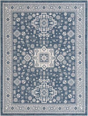 Blue 10' x 13' 1 Outdoor Aztec Rectangle Area Rug Weather Resistant for Patio, Deck, Terrace, Balcony, Porch 100% Polypropylene Traditional Carpet Mat for Sale at Rug Engine