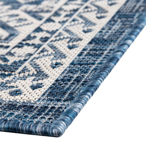 Blue 2' x 3' 1 Outdoor Aztec Rectangle Rug