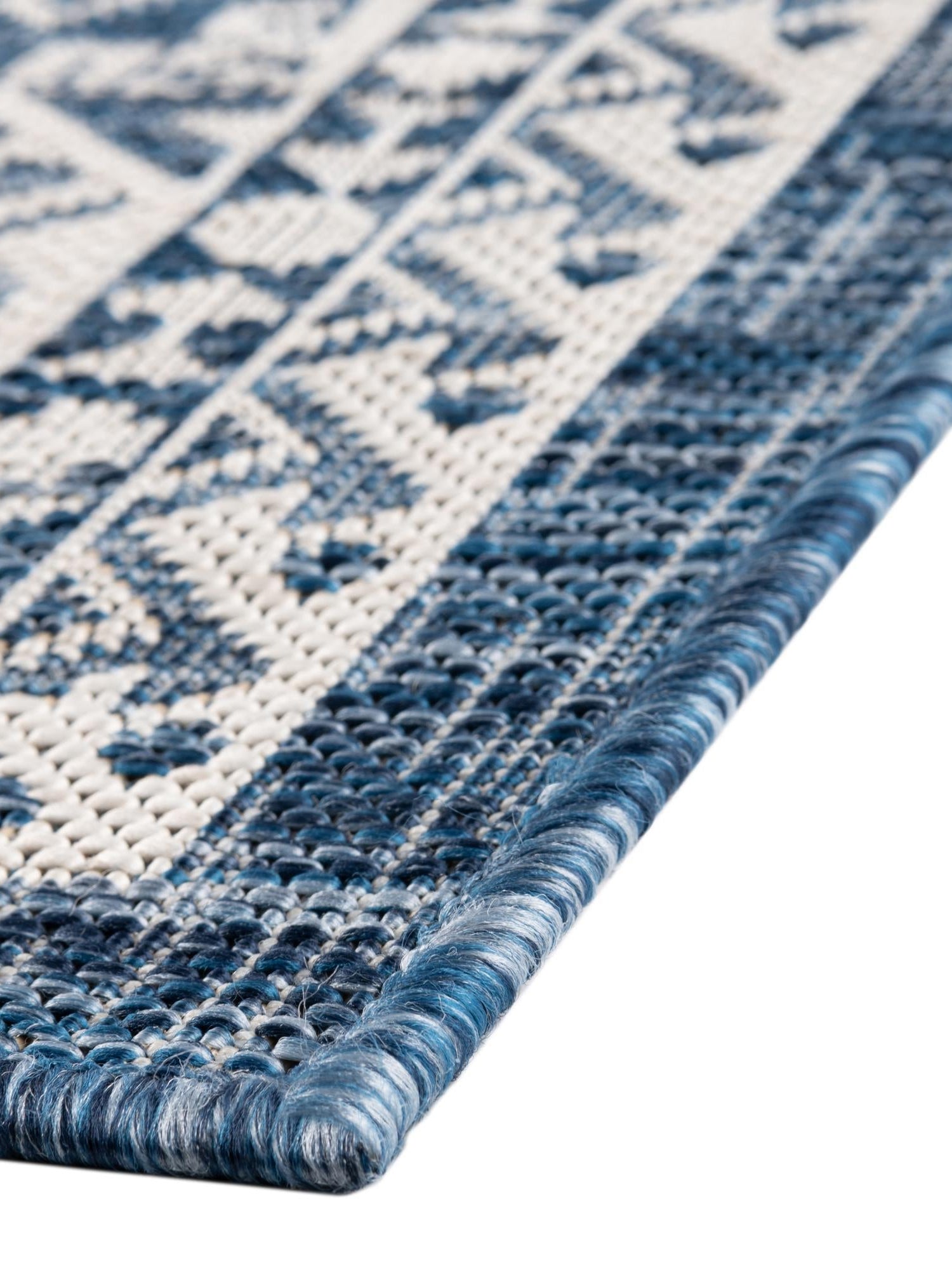 Blue 3' 1 x 5' 3 Outdoor Aztec Rectangle Area Rug Weather Resistant for Patio, Deck, Terrace, Balcony, Porch 100% Polypropylene Traditional Carpet Mat for Sale at Rug Engine