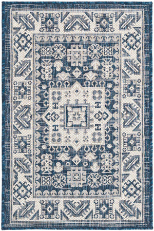 Blue 2' x 3' 1 Outdoor Aztec Rectangle Rug