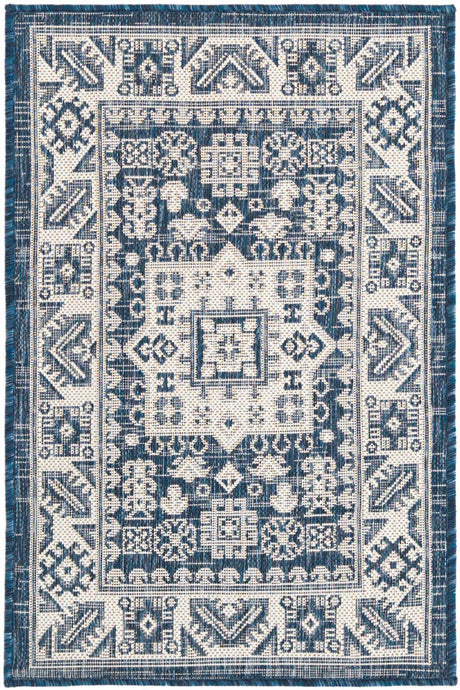 Blue 2' x 3' 1 Outdoor Aztec Rectangle Rug