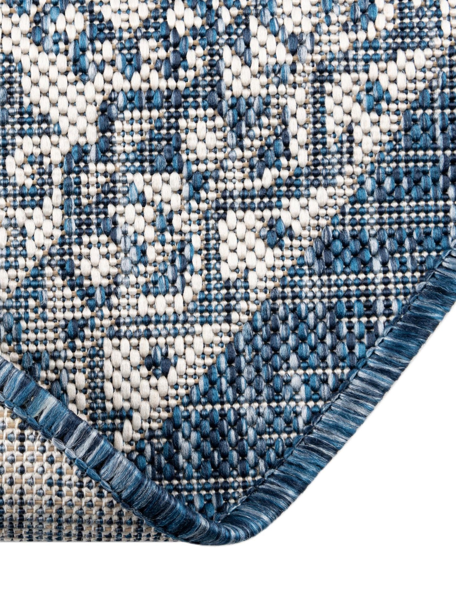 Blue 13' 1 x 13' 1 Outdoor Aztec Round Area Rug Weather Resistant for Patio, Deck, Terrace, Balcony, Porch 100% Polypropylene Traditional Carpet Mat for Sale at Rug Engine