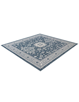 Blue 10' x 10' Outdoor Aztec Square Area Rug Weather Resistant for Patio, Deck, Terrace, Balcony, Porch 100% Polypropylene Traditional Carpet Mat for Sale at Rug Engine
