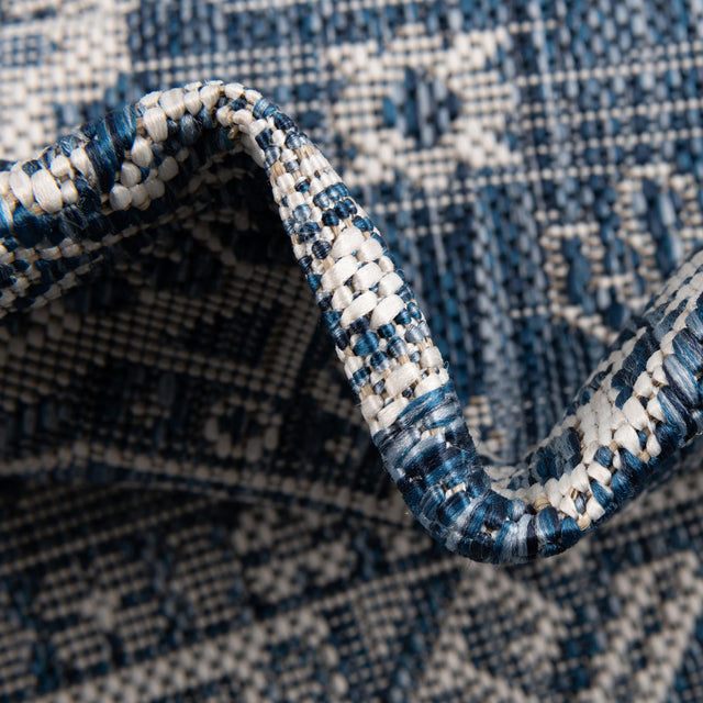 Blue 5' 3 x 5' 3 Outdoor Aztec Octagon Area Rug Weather Resistant for Patio, Deck, Terrace, Balcony, Porch 100% Polypropylene Traditional Carpet Mat for Sale at Rug Engine