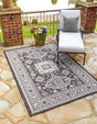 Charcoal Gray 1' 4 x 1' 4 Outdoor Aztec Sample Area Rug Weather Resistant for Patio, Deck, Terrace, Balcony, Porch 100% Polypropylene Traditional Carpet Mat for Sale at Rug Engine