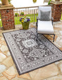 Charcoal Gray 3' 1 x 5' 3 Outdoor Aztec Rectangle Area Rug Weather Resistant for Patio, Deck, Terrace, Balcony, Porch 100% Polypropylene Traditional Carpet Mat for Sale at Rug Engine