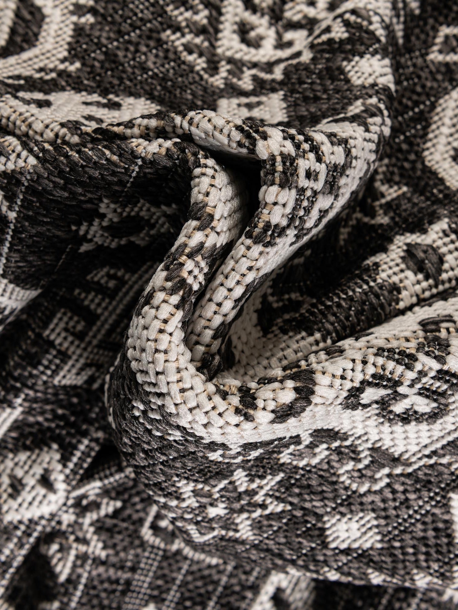 Charcoal Gray 7' 10 x 7' 10 Outdoor Aztec Round Area Rug Weather Resistant for Patio, Deck, Terrace, Balcony, Porch 100% Polypropylene Traditional Carpet Mat for Sale at Rug Engine