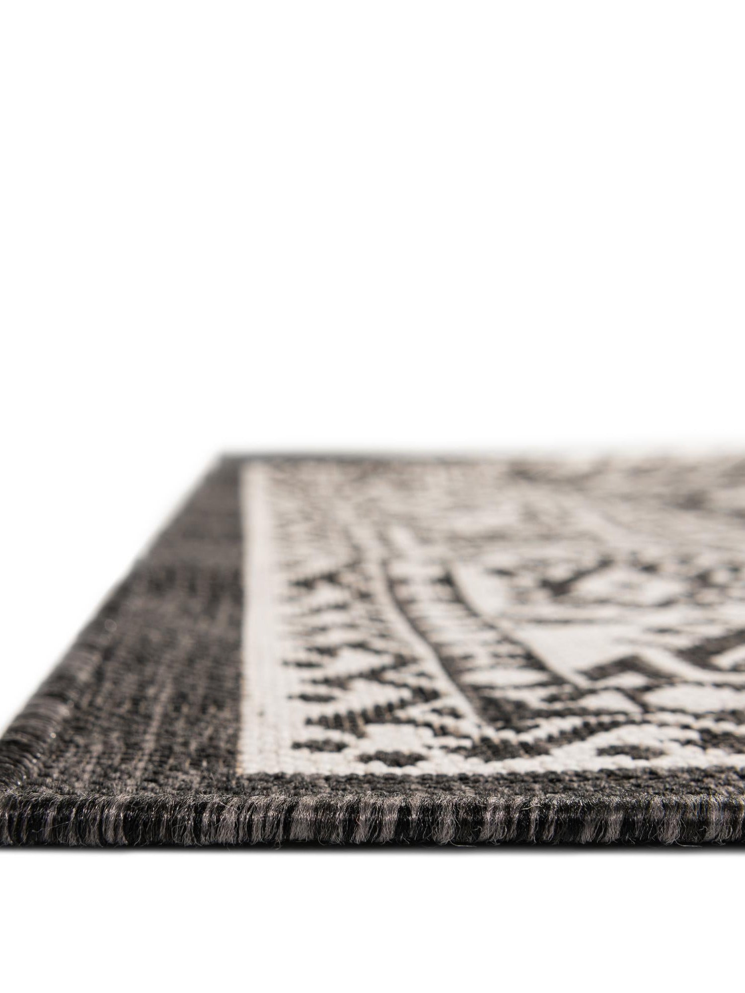 Charcoal Gray 10' x 10' Outdoor Aztec Square Area Rug Weather Resistant for Patio, Deck, Terrace, Balcony, Porch 100% Polypropylene Traditional Carpet Mat for Sale at Rug Engine