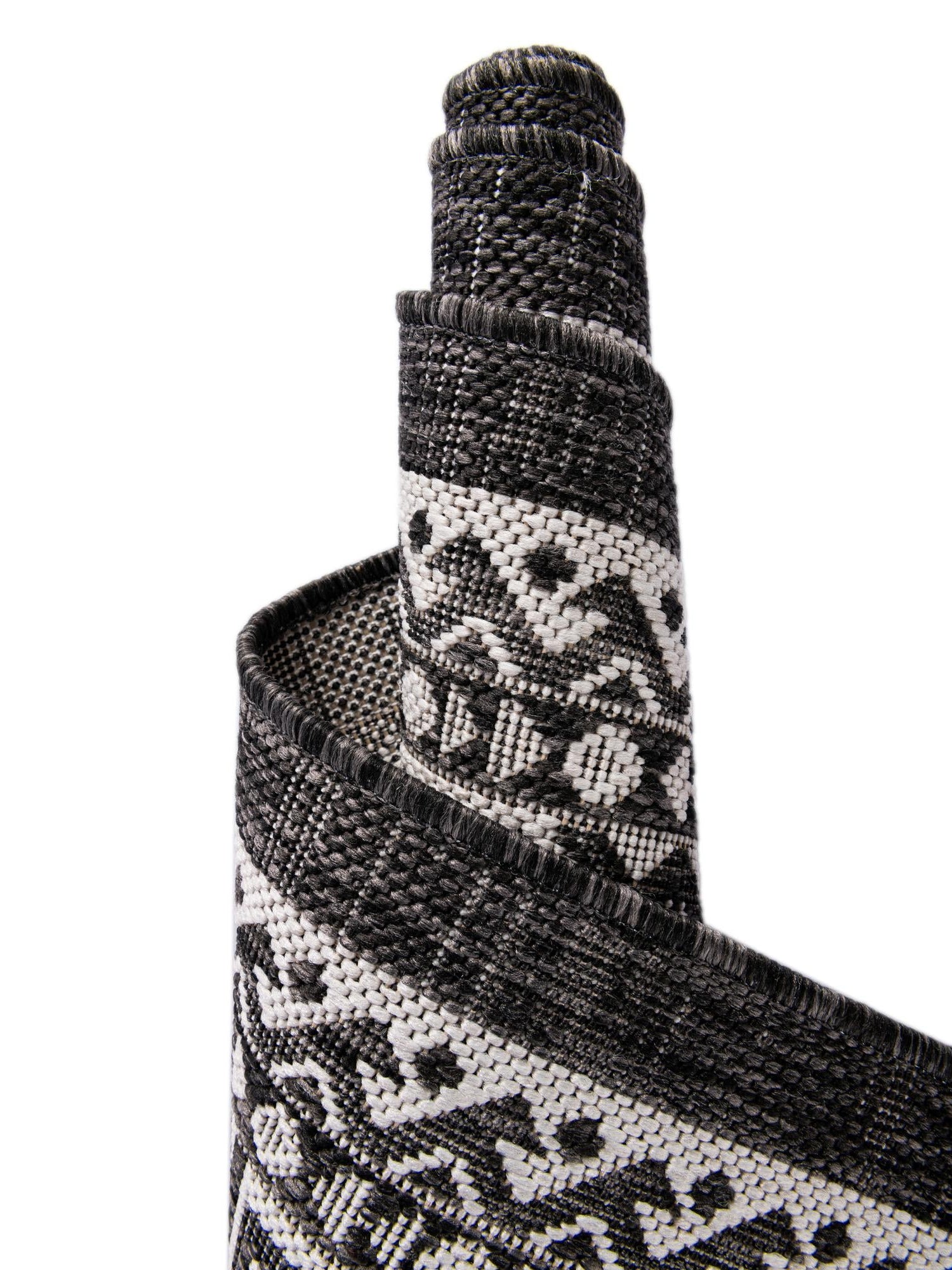 Charcoal Gray 7' 10 x 7' 10 Outdoor Aztec Square Area Rug Weather Resistant for Patio, Deck, Terrace, Balcony, Porch 100% Polypropylene Traditional Carpet Mat for Sale at Rug Engine