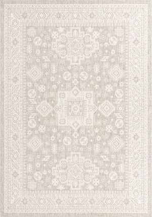 Light Gray 7' 10 x 11' Outdoor Aztec Rectangle Area Rug Weather Resistant for Patio, Deck, Terrace, Balcony, Porch 100% Polypropylene Traditional Carpet Mat for Sale at Rug Engine