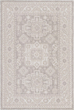 Light Gray 6' 1 x 9' Outdoor Aztec Rectangle Area Rug Weather Resistant for Patio, Deck, Terrace, Balcony, Porch 100% Polypropylene Traditional Carpet Mat for Sale at Rug Engine