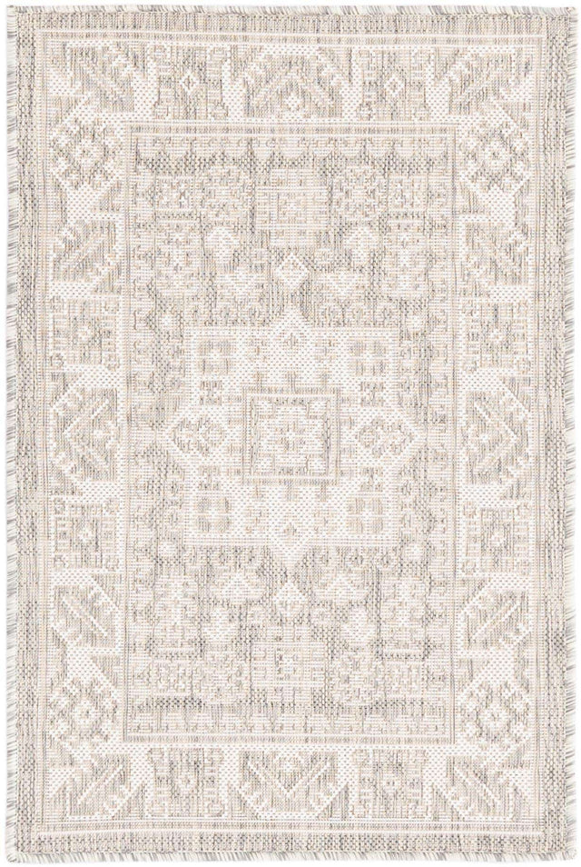 Light Gray 2' x 3' 1 Outdoor Aztec Rectangle Area Rug Weather Resistant for Patio, Deck, Terrace, Balcony, Porch 100% Polypropylene Traditional Carpet Mat for Sale at Rug Engine