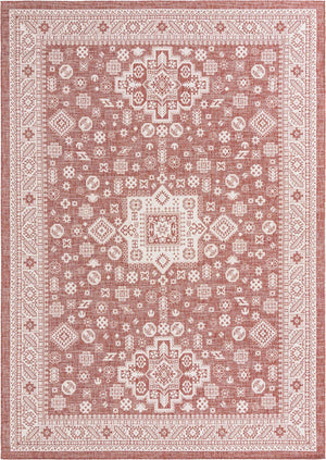 Rust Red 10' x 14' 1 Outdoor Aztec Rectangle Area Rug Weather Resistant for Patio, Deck, Terrace, Balcony, Porch 100% Polypropylene Traditional Carpet Mat for Sale at Rug Engine