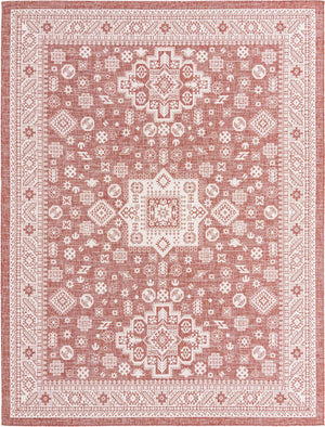 Rust Red 10' x 13' 1 Outdoor Aztec Rectangle Area Rug Weather Resistant for Patio, Deck, Terrace, Balcony, Porch 100% Polypropylene Traditional Carpet Mat for Sale at Rug Engine