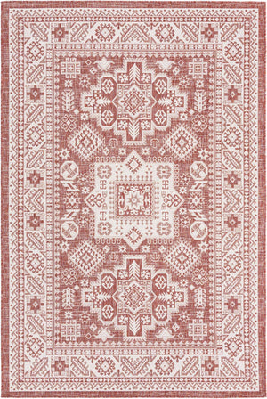 Rust Red 6' 1 x 9' Outdoor Aztec Rectangle Area Rug Weather Resistant for Patio, Deck, Terrace, Balcony, Porch 100% Polypropylene Traditional Carpet Mat for Sale at Rug Engine