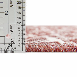 Rust Red 4' 1 x 4' 1 Outdoor Aztec Round Area Rug Weather Resistant for Patio, Deck, Terrace, Balcony, Porch 100% Polypropylene Traditional Carpet Mat for Sale at Rug Engine