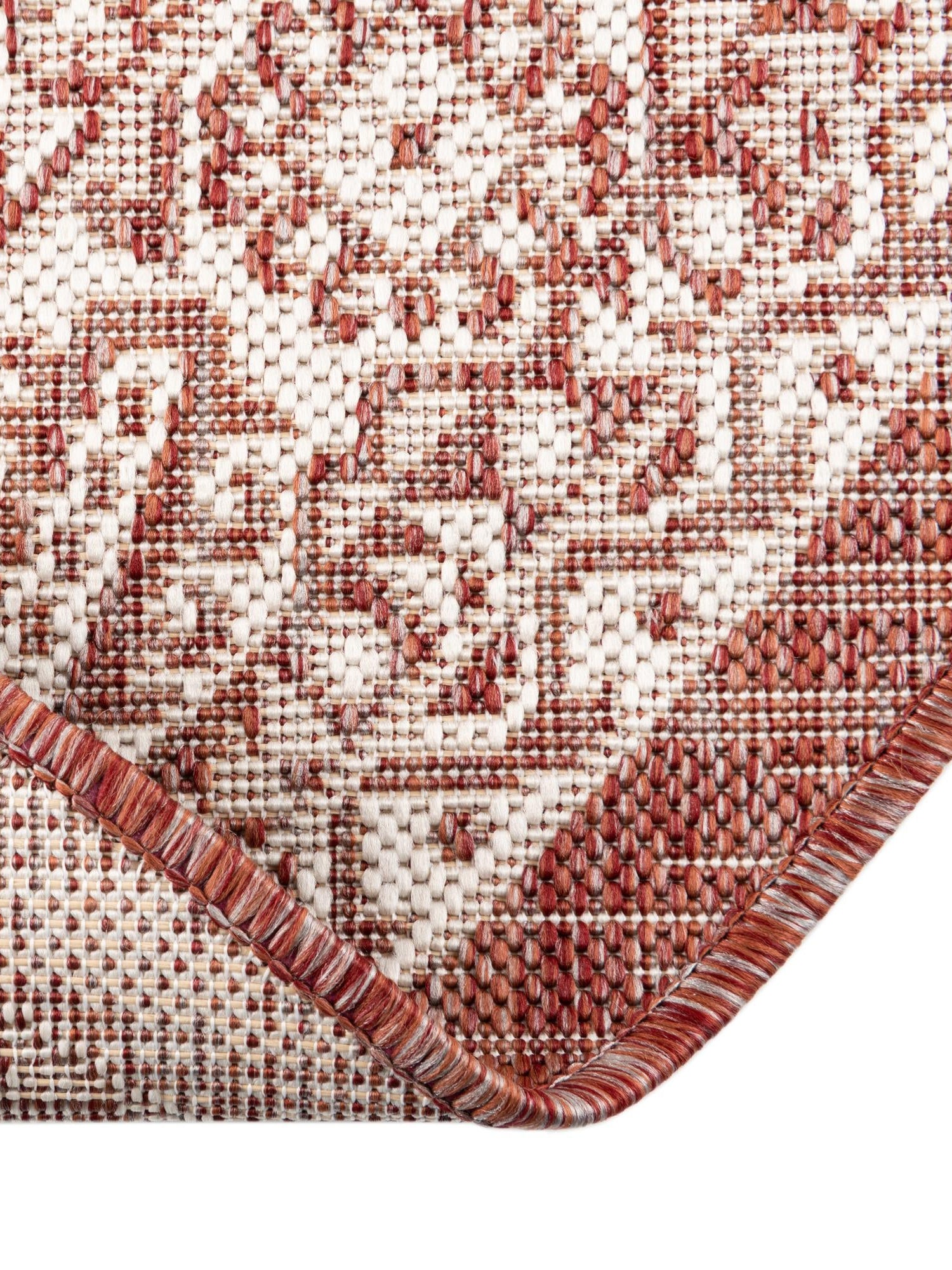 Rust Red 4' 1 x 4' 1 Outdoor Aztec Round Area Rug Weather Resistant for Patio, Deck, Terrace, Balcony, Porch 100% Polypropylene Traditional Carpet Mat for Sale at Rug Engine