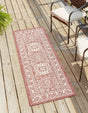Rust Red 2' 7 x 12' Outdoor Aztec Runner Area Rug Weather Resistant for Patio, Deck, Terrace, Balcony, Porch 100% Polypropylene Traditional Carpet Mat for Sale at Rug Engine