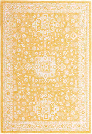 Yellow 10' x 14' 1 Outdoor Aztec Rectangle Rug