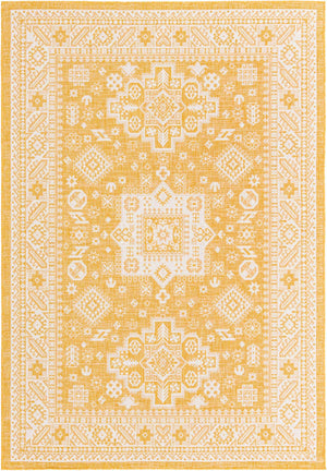Yellow 7' 1 x 10' Outdoor Aztec Rectangle Area Rug Weather Resistant for Patio, Deck, Terrace, Balcony, Porch 100% Polypropylene Traditional Carpet Mat for Sale at Rug Engine