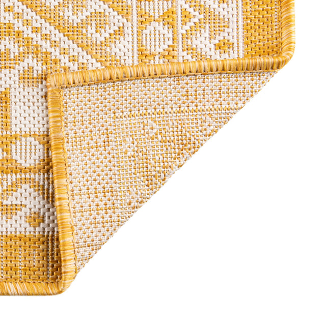 Yellow 5' 3 x 8' Outdoor Aztec Rectangle Area Rug Weather Resistant for Patio, Deck, Terrace, Balcony, Porch 100% Polypropylene Traditional Carpet Mat for Sale at Rug Engine
